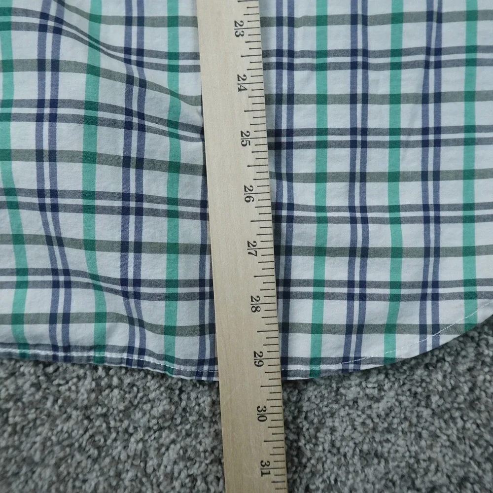 Banana Republic Shirt Mens M Green Plaid Button Up Long Sleeve Check Preppy Top